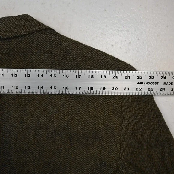 Vtg Polo Ralph Lauren 42R Green Herringbone Tweed 3 Roll 2 Blazer Sport Coat